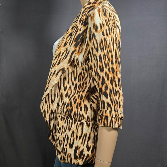 Y2K Leopard Print Blazer Size S Open Front Emo Indie Sleaze Grunge Office Siren - Picture 5 of 9